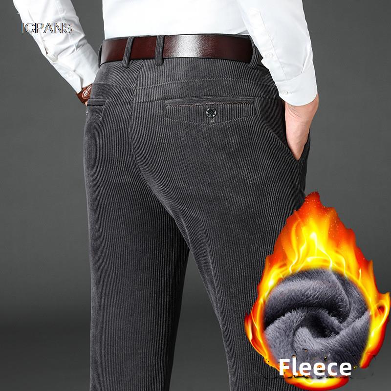 Corduroy Pant Warm - الشتاء سروال قصير رجالي سميكة الدافئة