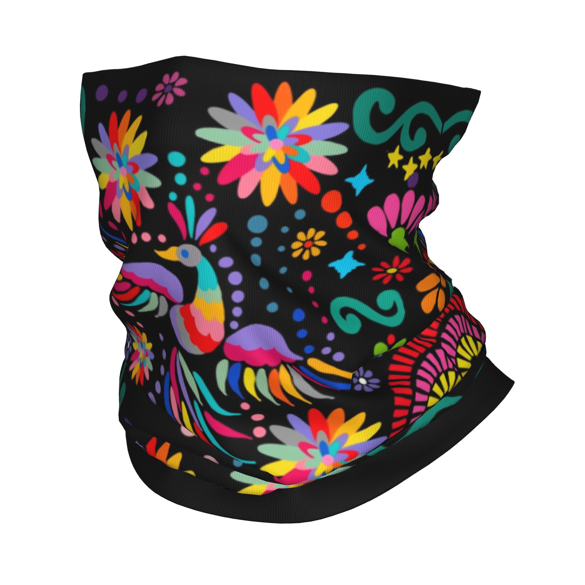 Neck Gaiter Fleece - مخصص المكسيكي الأزهار زهرة النسيج باندانا