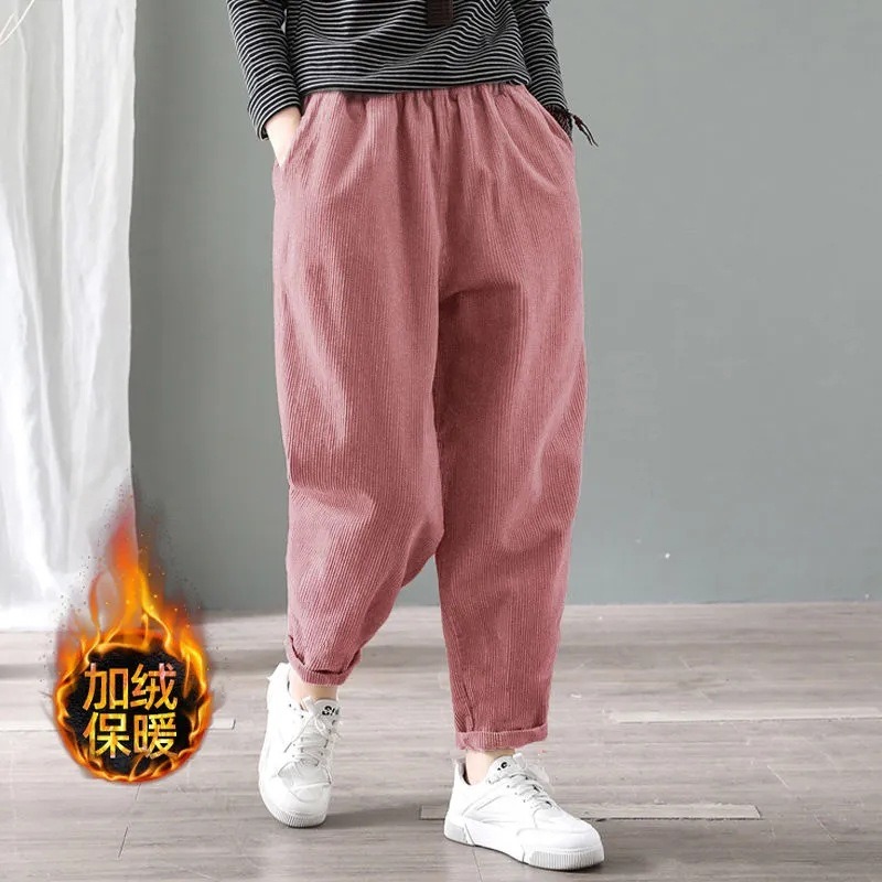 بنطلون هاريم نسائي من قماش الك - مراجعة Corduroy Pant Warm وسعره